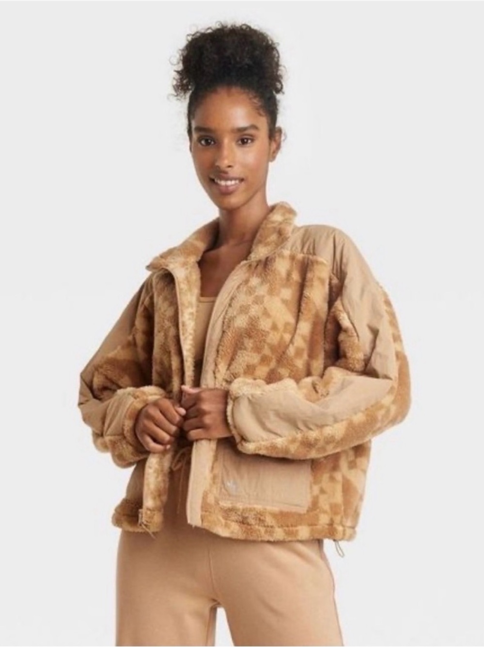 Women's Printed High Pile Fleece Jacket - JoyLab